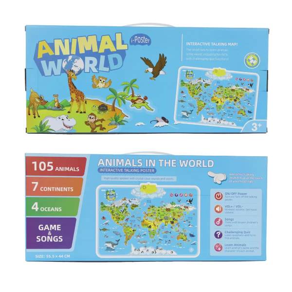 English-Audio-Point-Reading-Animal-World Map
